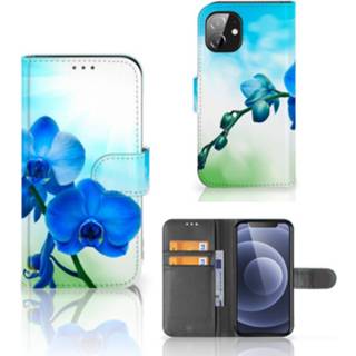 👉 Orchidee blauw Apple iPhone 12 Mini Hoesje - Cadeau voor je Moeder 8720215689280