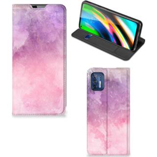 👉 Roze purper Bookcase Motorola Moto G9 Plus Pink Purple Paint 8720215910940