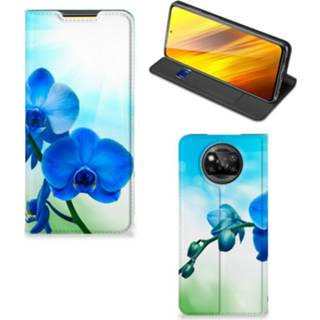 👉 Orchidee blauw Xiaomi Poco X3 Smart Cover - Cadeau voor je Moeder 8720215102352