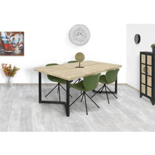 👉 Steigerhouten tafel steigerhout Custom Made beige Sumas met dunne poten