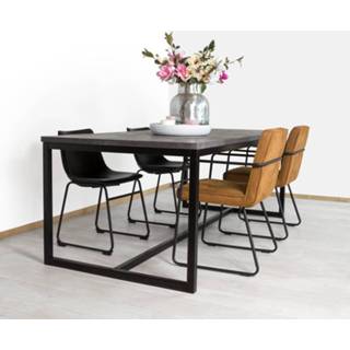 👉 Eettafel beton cire Custom Made grijs Betonlook Essie met O poten