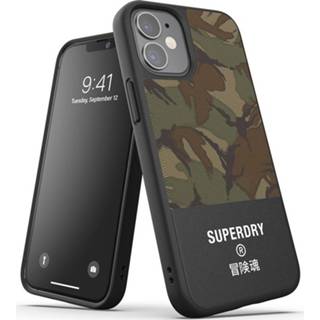 👉 Canvas zwart Superdry - Moulded Case iPhone 12 Mini 5.4 inch 8718846085939