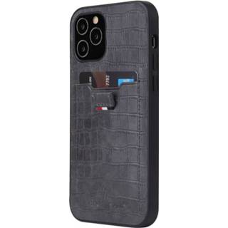 👉 Portemonnee croco zwart Mobiq - Wallet Back Cover iPhone 12 Pro Max 6.7 inch 7423441375309