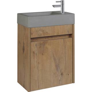 👉 Fontein eiken Ben Titan Fonteinmeubel rechts wild met betonnen