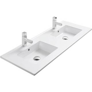 👉 Wastafel wit keramiek Thebalux Slimline 51153 120 cm 2xkom