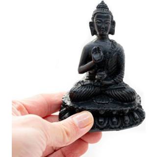 Boeddhabeeld zwarte polyresin Boeddha Beeld- afwerking - Teaching (10 cm) 7448123699689