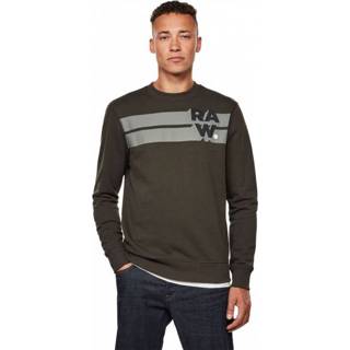 👉 Polyester l groen male truien donkergroen G-Star Logo blocked r sw ls drk green 8719769737707 8719769737714