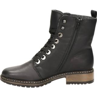 👉 Veterboots glad leer vrouwen zwart Rieker 8720251004665