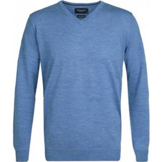 👉 Pullover blauw XL male Merino V-neck (Pp0J00205)N