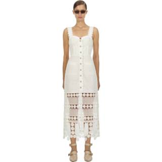 👉 Dress vrouwen beige Fishnet Crochet Lace Midi