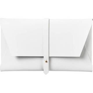 👉 Clutch leather brass onesize vrouwen wit - Unity with details
