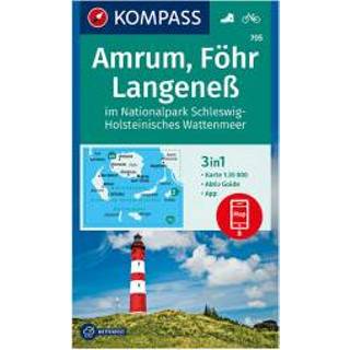 👉 Wandelkaart Kompass - Amrum, Föhr, Langeneß im Nationalpark Schleswig 1. Auflage Neuausgabe 9783990446102