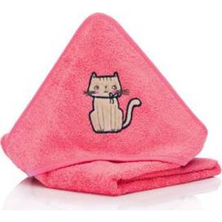 👉 Badhanddoek meisjes rood Fillikid Biologische met kap koraalrood 75x75 cm 9120110460172