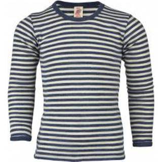 👉 Engel - Kinder Shirt L/S - Merino-ondergoed maat 116, grijs/zwart