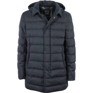 👉 Downjacket male blauw Laminar Wool Hooded Down Jacket