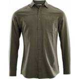 👉 Aclima - Woven Wool Shirt - Overhemd maat L, zwart/olijfgroen/grijs
