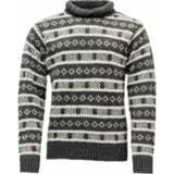 👉 Sweater uniseks XS roze rood grijs blauw zwart Devold - Alnes with Roll Neck Wollen trui maat XS, grijs/zwart 7028567062654