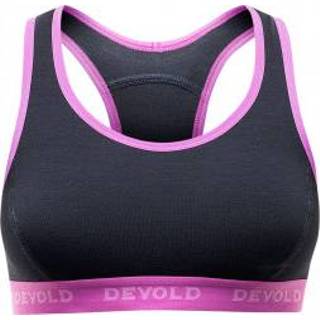 👉 Sport BH vrouwen XS zwart roze Devold - Double Bra Sportbeha maat XS, zwart/roze 7028567200544
