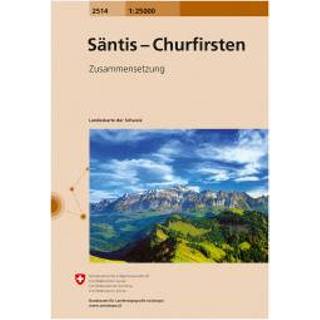 👉 Wandelkaart Swisstopo - 2514 Säntis-Churfirsten Ausgabe 2017 9783302025148