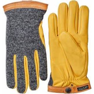 👉 Hestra - Deerskin Wool Tricot - Handschoenen maat 6, oranje/grijs