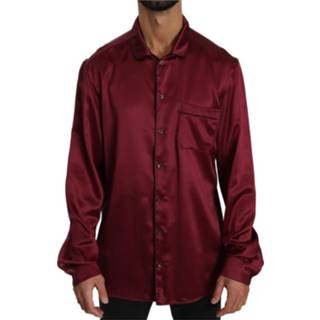 👉 Shirt male rood 100% Silk Top Sleepwear 8053286068938