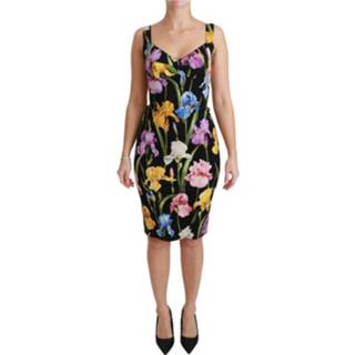 👉 Dress vrouwen zwart Iris Print Silk Stretch Bodycon 8051124780721