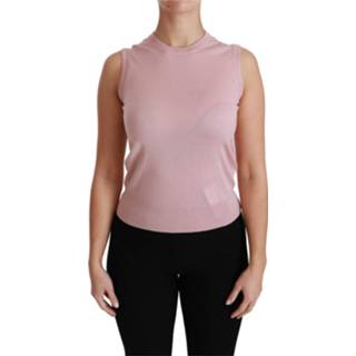 👉 Sleeveless vrouwen roze Cashmere Silk Tank Top 8053286572992