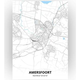 👉 Poster papier zwart Amersfoort Plattegrond - A4 Standaard stijl