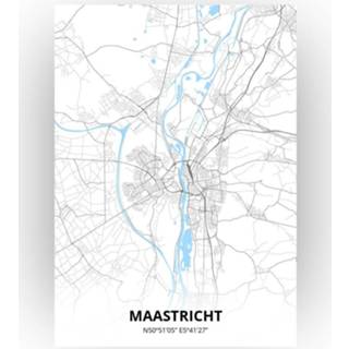 👉 Poster papier zwart Maastricht Plattegrond - A4 Standaard stijl