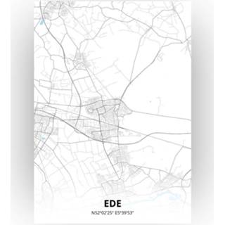 👉 Poster papier zwart Ede Plattegrond - A4 Standaard stijl