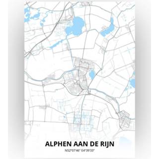 👉 Poster papier zwart Alphen aan de Rijn Plattegrond - A4 Standaard stijl