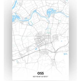 👉 Poster papier zwart Oss Plattegrond - A4 Standaard stijl