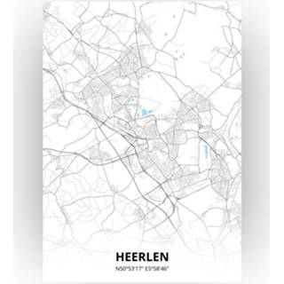 👉 Poster papier zwart Heerlen Plattegrond - A4 Standaard stijl