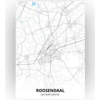 👉 Poster papier zwart Roosendaal Plattegrond - A4 Standaard stijl