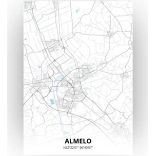 👉 Poster papier zwart Almelo Plattegrond - A4 Standaard stijl