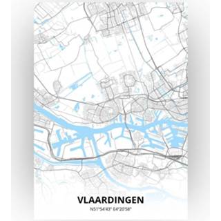 👉 Poster papier zwart Vlaardingen Plattegrond - A4 Standaard stijl