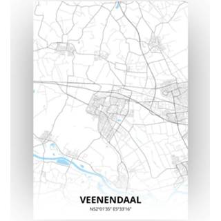 👉 Poster papier zwart Veenendaal Plattegrond - A4 Standaard stijl