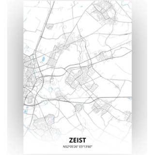 👉 Poster papier zwart Zeist Plattegrond - A4 Standaard stijl