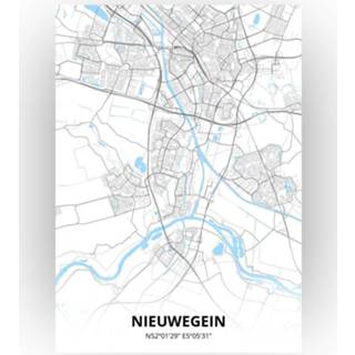 👉 Poster papier zwart Nieuwegein Plattegrond - A4 Standaard stijl