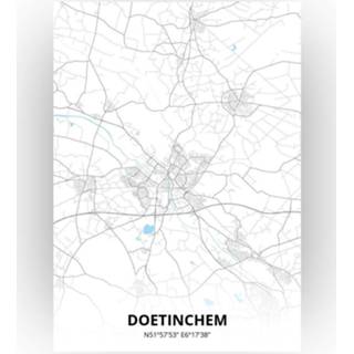 👉 Poster papier zwart Doetinchem Plattegrond - A4 Standaard stijl