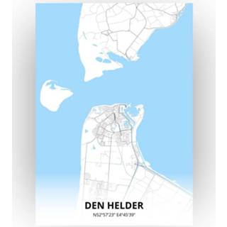 👉 Poster papier zwart Den Helder Plattegrond - A4 Standaard stijl