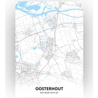 👉 Poster papier zwart Oosterhout Plattegrond - A4 Standaard stijl