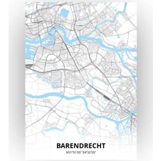 👉 Poster papier zwart Barendrecht Plattegrond - A4 Standaard stijl