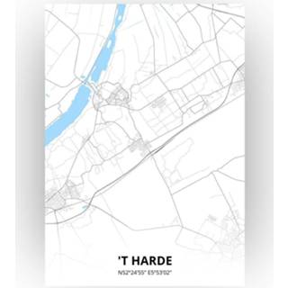 👉 Poster papier zwart 't Harde Plattegrond - A4 Standaard stijl