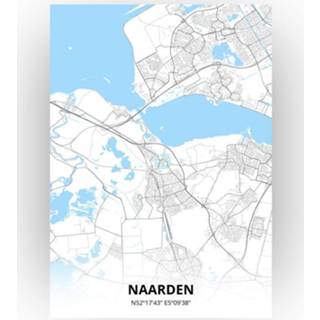 👉 Poster papier zwart Naarden Plattegrond - A4 Standaard stijl