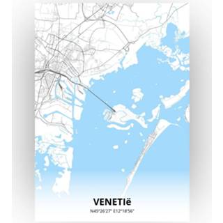 👉 Poster papier zwart Venetië Plattegrond - A4 Standaard stijl