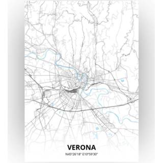 👉 Poster papier zwart Verona Plattegrond - A4 Standaard stijl
