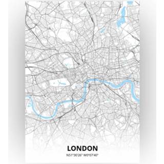 👉 Poster papier zwart London Plattegrond - A4 Standaard stijl