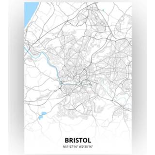 👉 Poster papier zwart Bristol Plattegrond - A4 Standaard stijl