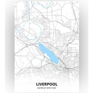 Poster papier zwart Liverpool Plattegrond - A4 Standaard stijl